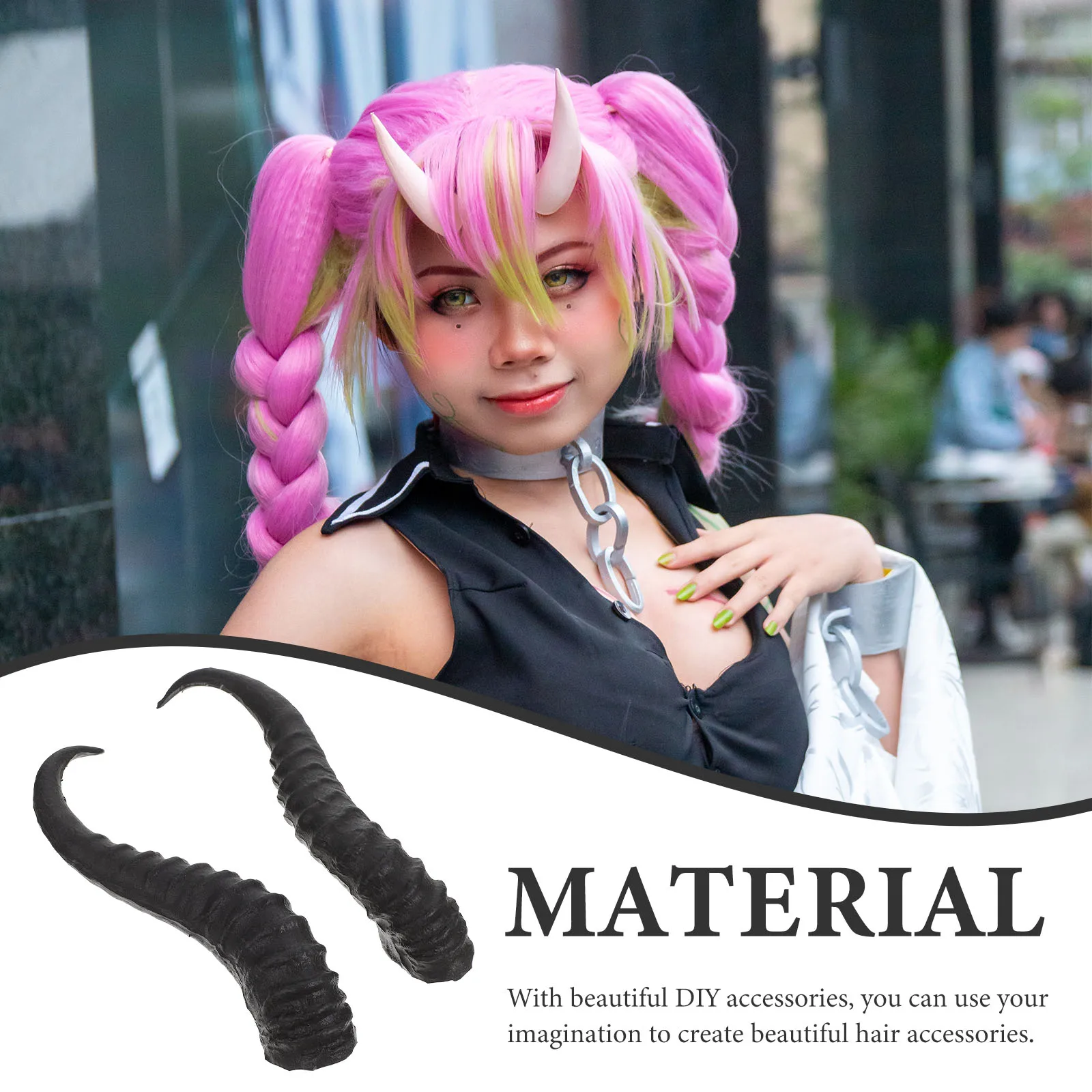 1 Pair Artificial Sheep Antlers Horns Halloween Cosplay Costume Sheep Horn Headband Headband Halloween Cosplay Party Supplies