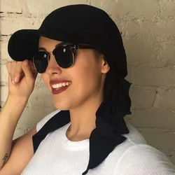 Einfarbige Baseball mützen Turban Schal Design Frauen muslimischen Low Profile taillierten Hut Sommer weichen atmungsaktiven Kopftuch Hijabs