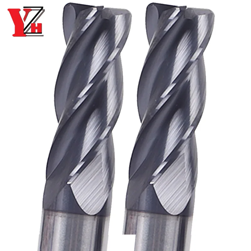 Corner Radius End Mill HRC45 4 Flutes CNC R Bullnose Cutter Tungsten Carbide Steel 2R0.5 3R0.5 4R0.5 5R0.5 6R0.5 8R0.5 10R0.5