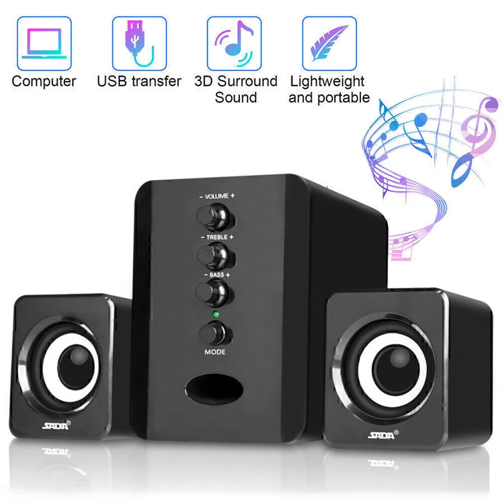 

USB-колонки для компьютера со светодиодной подсветкой, сабвуфер, стерео, регулировка басов, для настольных ПК, ноутбуков, портативные громкие колонки для музыки и игр