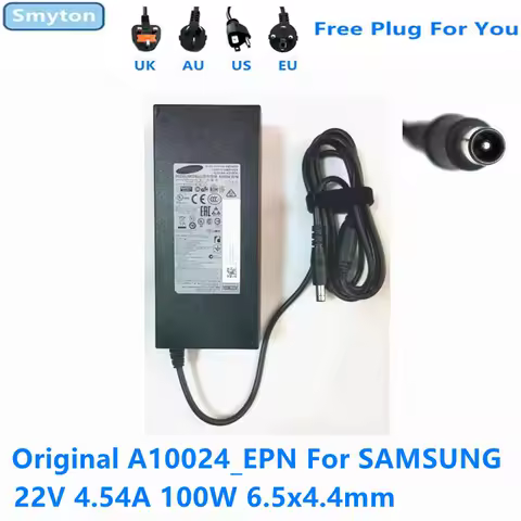 New Original AC Adapter Charger For SAMSUNG A10024_EPN 22V 4.54A 100W A10024-EPN LS34E790 S34E790C Monitor Power Supply