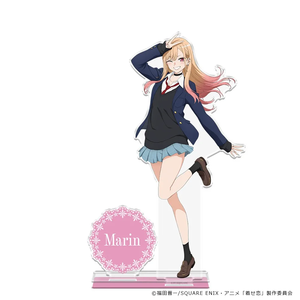 Sono Bisque Doll Marin Kitagawa Sajuna Wakana Gojo School Uniform 15cm Acrylic Stand Keychain Keyring My Dress-Up Darling Decor