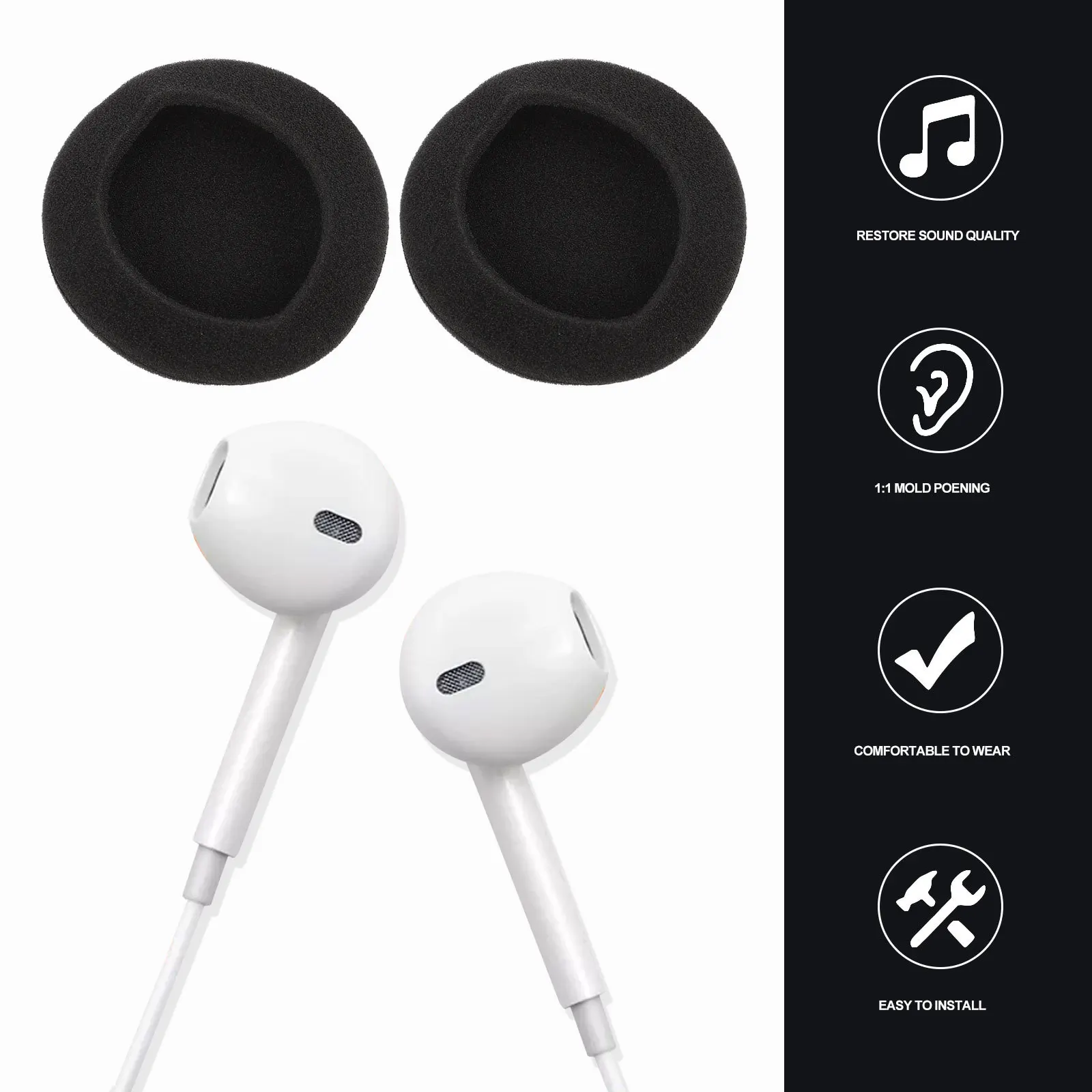 

20Pcs Earphone Earpads Soft Comfortable Headset Replacement Cushions for Universal Headset Ear Pads Memory Foam Ear Cushions