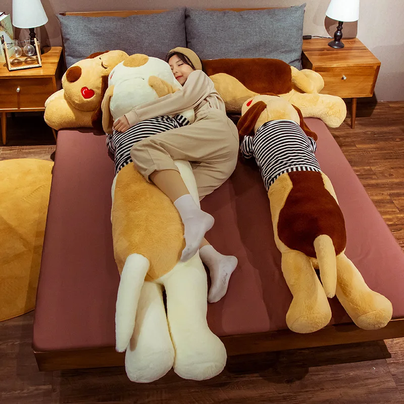 

Extra Large Cuddly Lying Dog Plush Pillow Stuffed Plush Animal Huggable Sleeping Buddy Kids Girls Gift Dog Toy Pillow Children