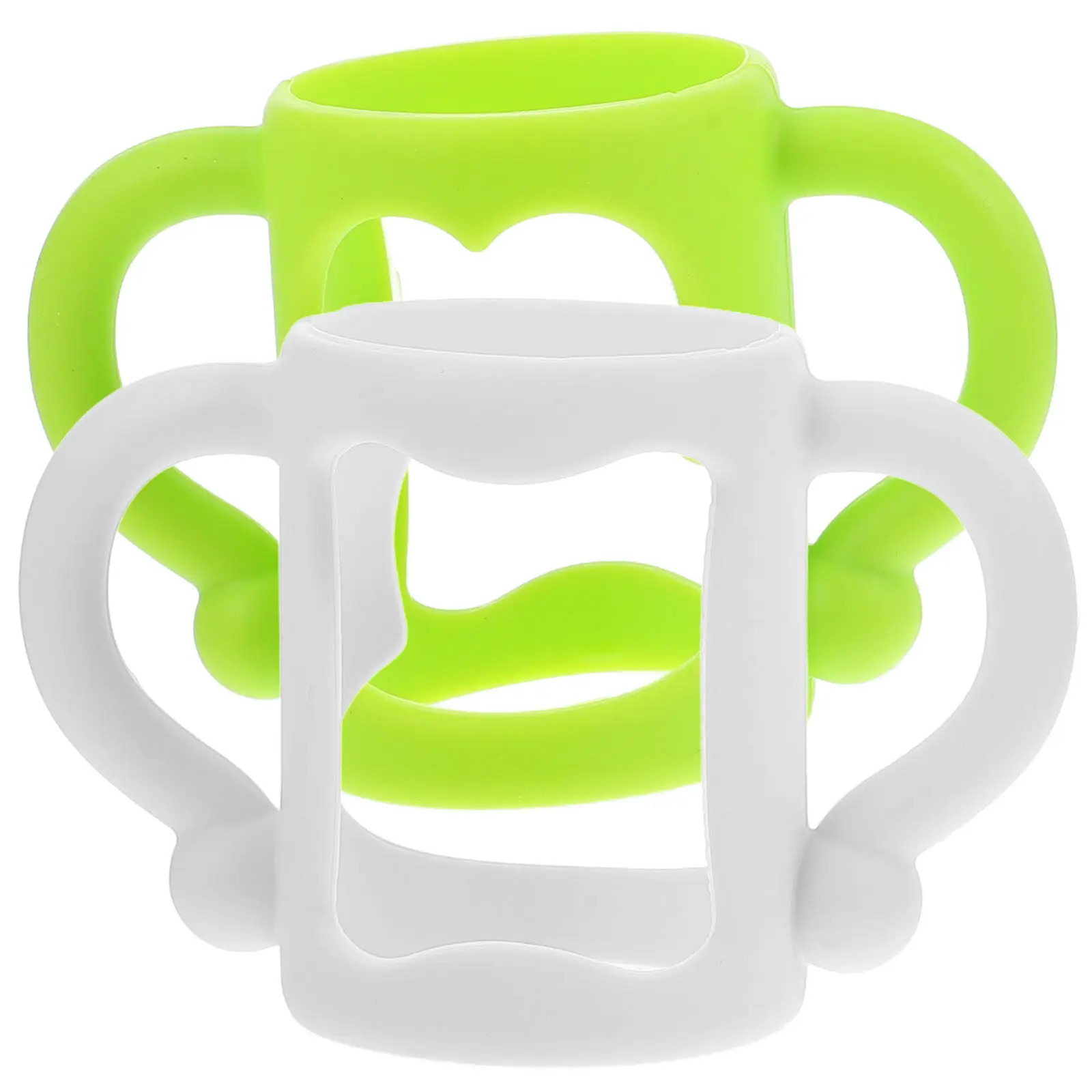 

2Pcs Silicone Baby Bottle Handles Stable Detachable Milk Bottle Accessories for Infant Toddler Feeding