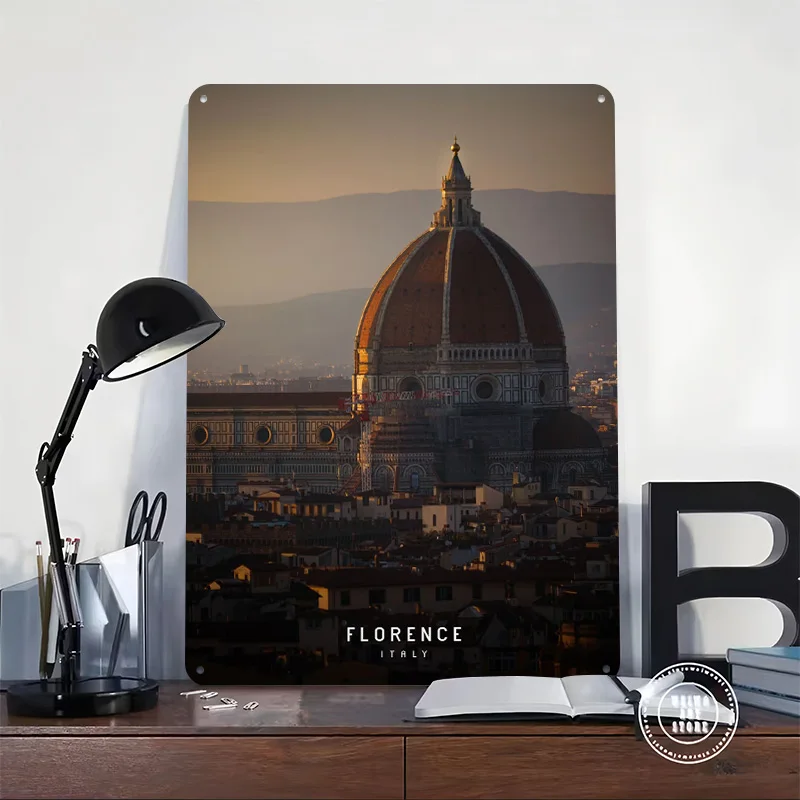Florence Tinplate Poster Customized Wall Art Retro Vintage Metal Signs for Fans Interior Accessories Decor Room Custom Plate