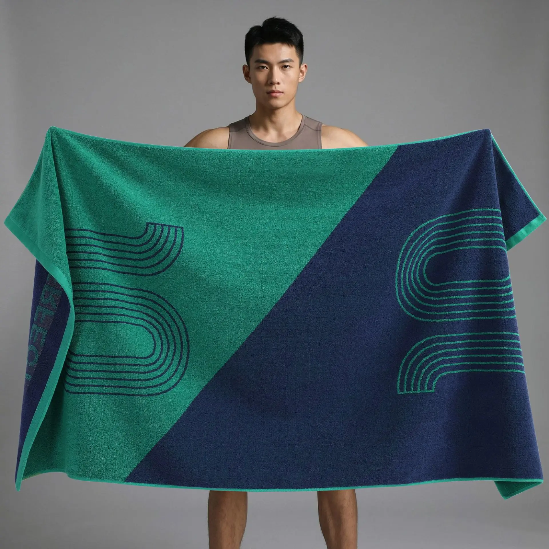 Men's 100% Cotton Large Bath Towel 7A Antibacterial Pure Cotton Adult Quick-Dry Absorbent Towel
