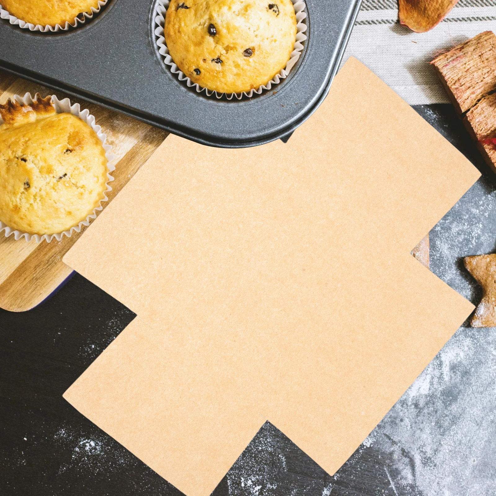 

50 Pcs Baking Bread Paper Mold Pan Liners Non Stick Loaf Cupcake Papers Cups for Toast Tins