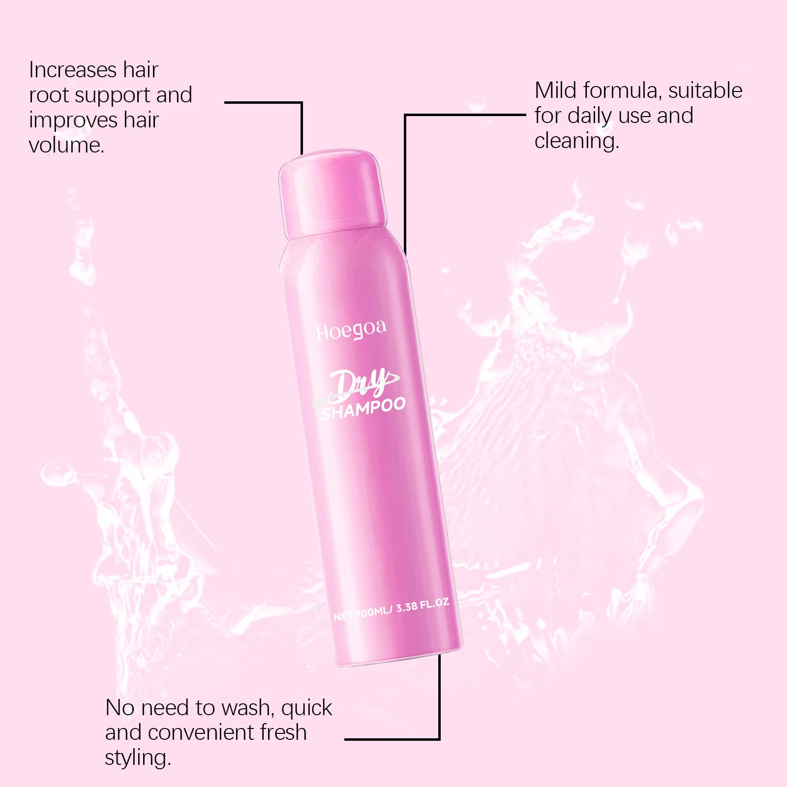 Rose Leave in Hair Shampoo Spray Repair Dry Moisturizing Damage Remove Lazy Verbessert Glättung für lockiges Haar No-Wash Conditioner