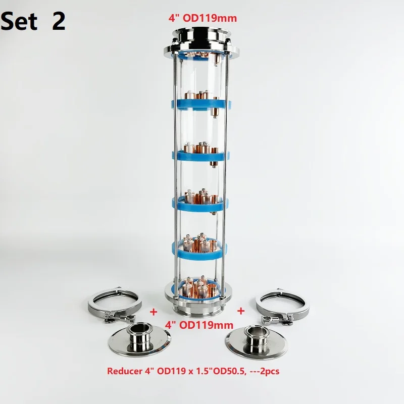 Imagem -02 - Conjuntos de Coluna de Lente de Destilação Cobre Bubble Plate Homebrew6 Camadas Ss304
