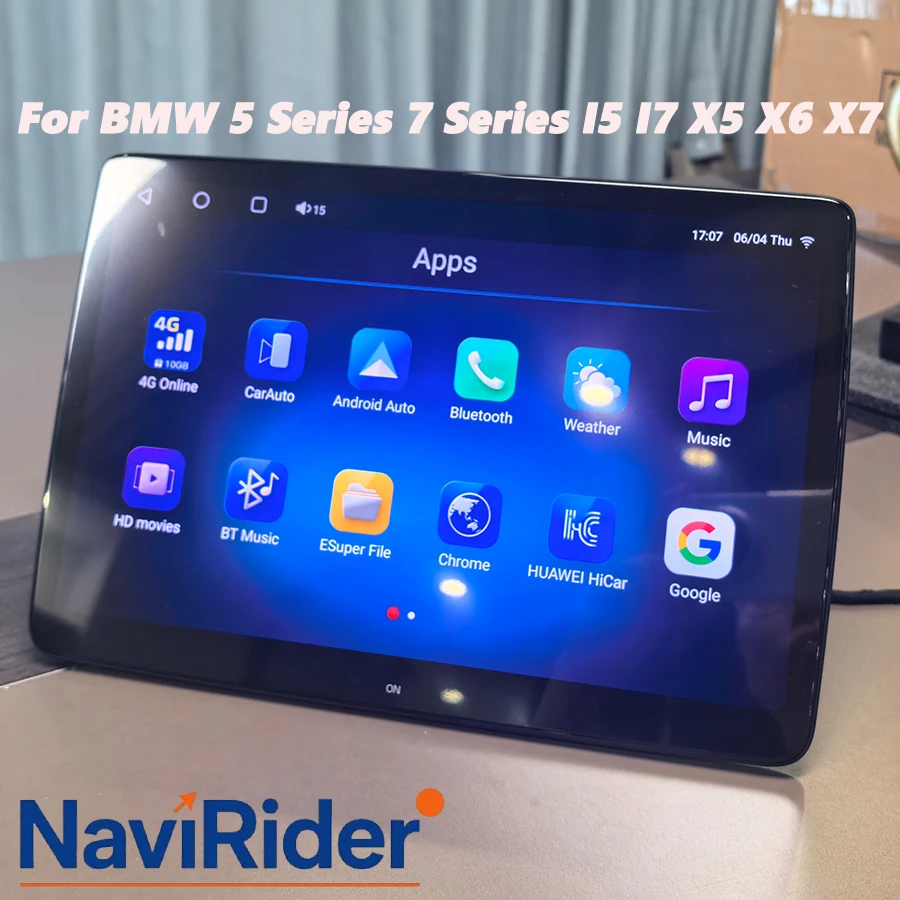 For BMW 5 Series 7 Series I5 I7 X5 X6 X7 Android 13 2K HD Screen Headrest Rear Seat Entertainment Multimedia Player 13.3inch IPS