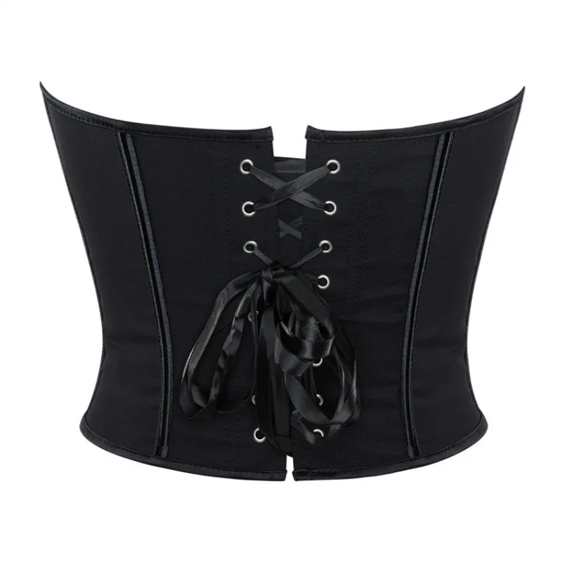 Fashion Sexy Corset Crop Tops Vest Female Underwear Backless Body Shaper Short Torso Bustier Top Black White Cincher