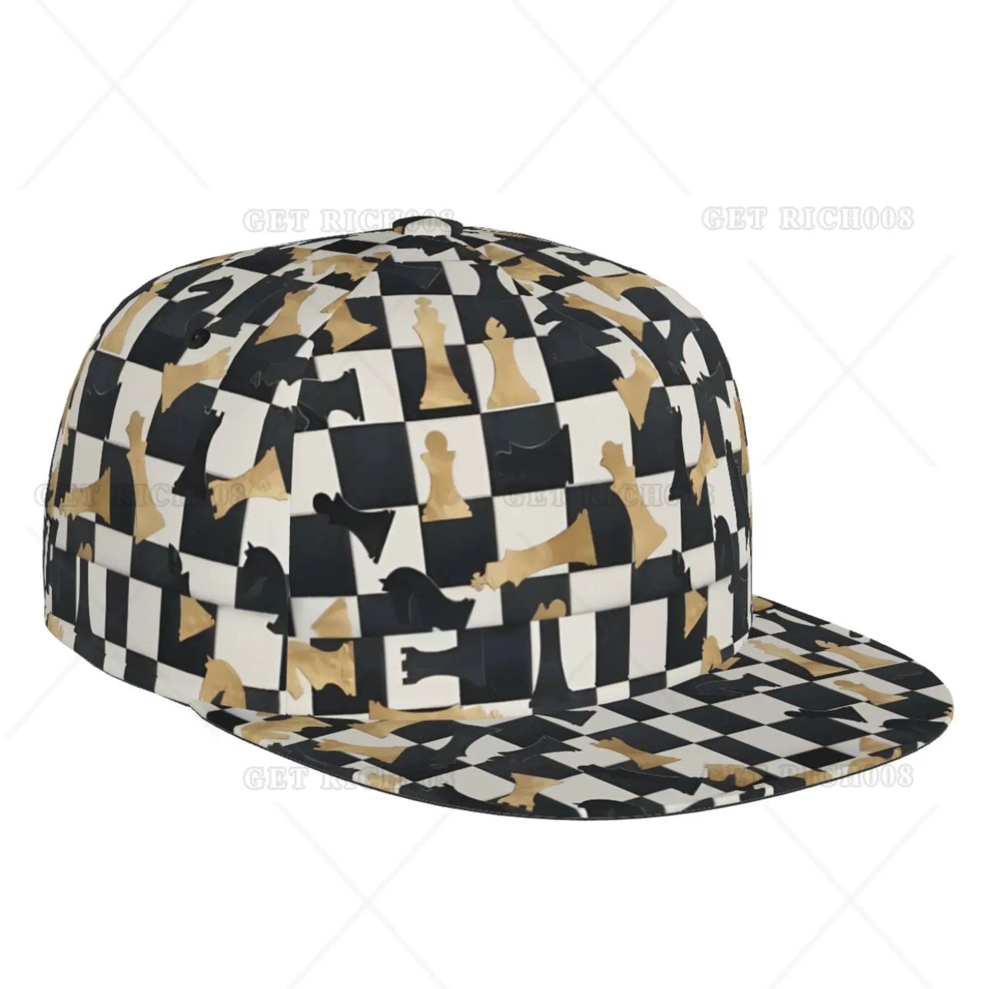 

Fashion Chess Game Baseball Cap Snapback Hat Hip Hop Flat Brim Sun Visor Unisex Adult Adjustable Print One Size Travel