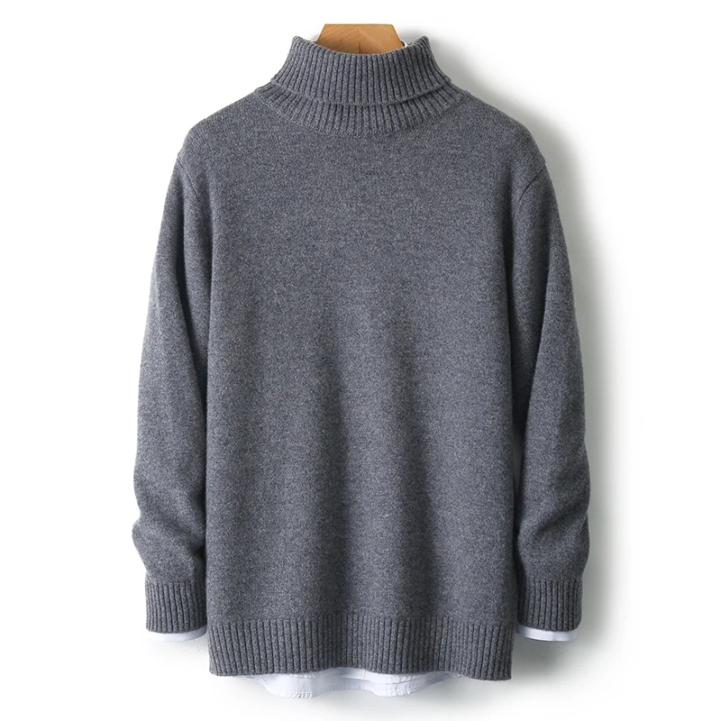 It's so soft! Men's pure wool sweater sweater pullover high lapel large size base