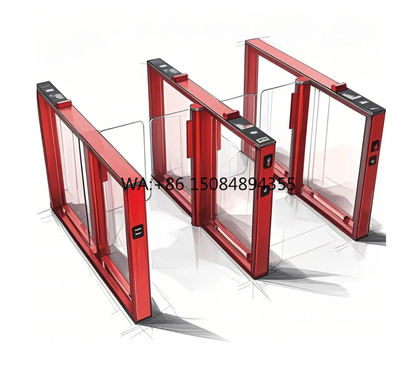 Anti-Theft QR Code RFID Fingerprint Access Control System 304 Stainless Steel Speed Turnstile Gate for Bulildings