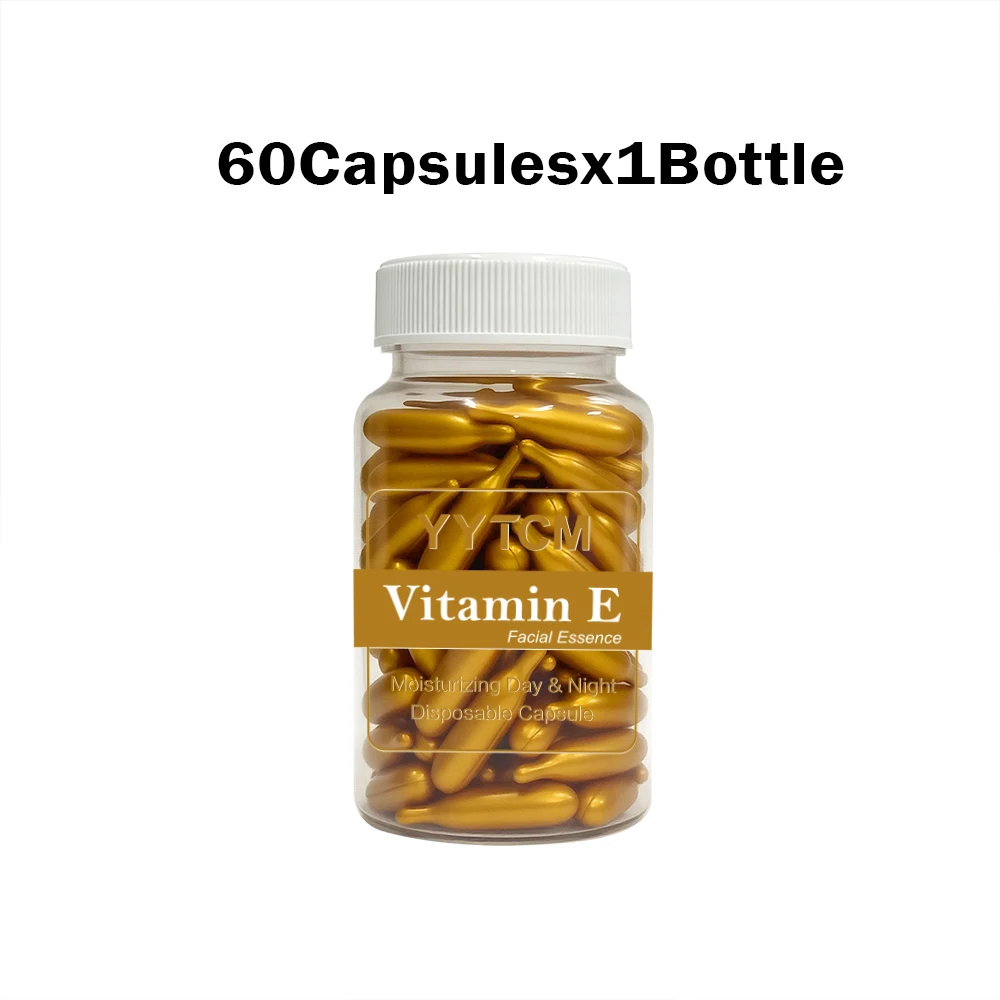 Vitamine E Serum Capsules, Essentiecapsules voor eenmalig gebruik, Hydraterende en vochtinbrengende gezichtshuidcapsules 90 capsules/fles - 1 fles