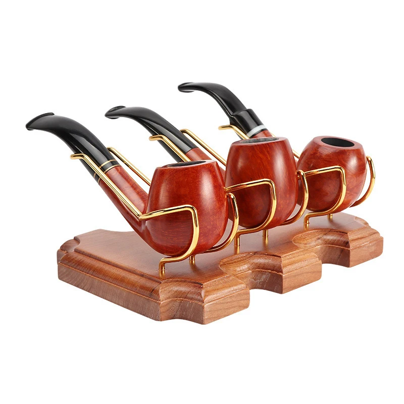 1Pc Solid Wood Multiple Smoking Tobacco Pipe Tool Stand Holder Rack Accessory