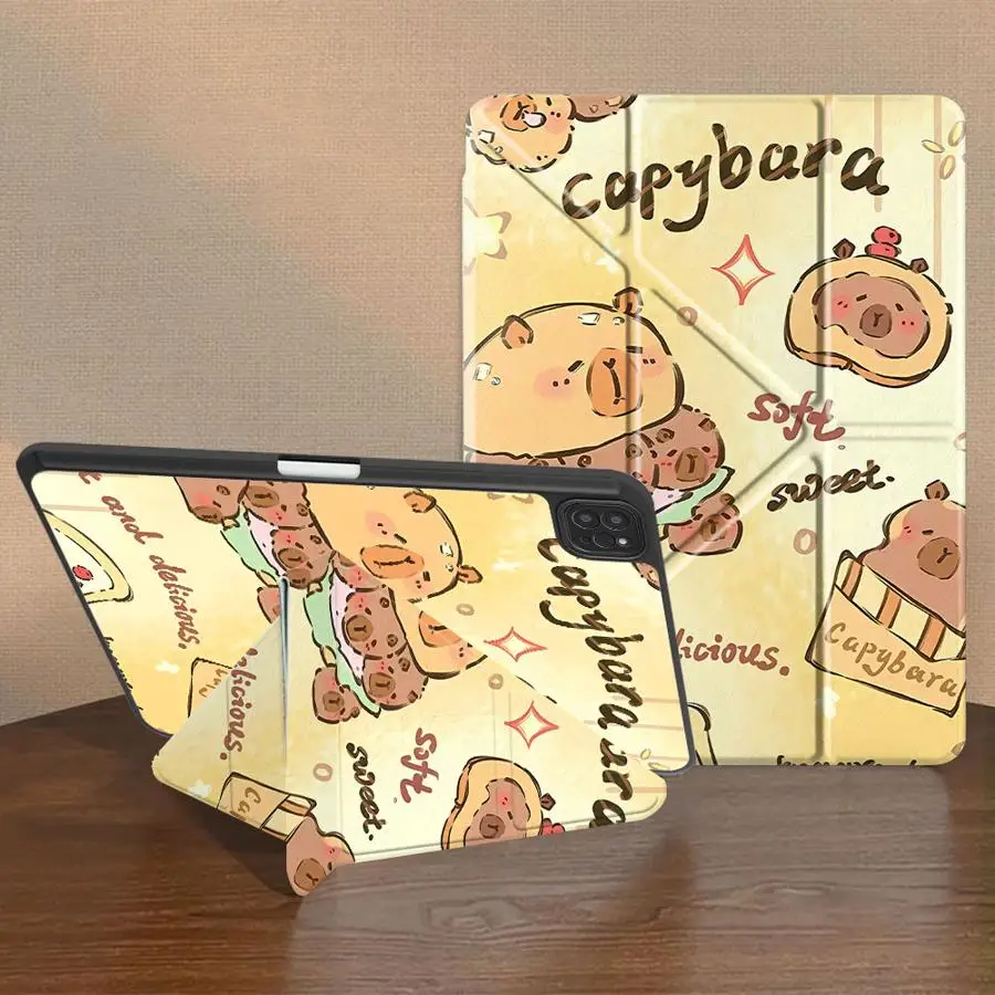 Cute Capybara Tablet Case For iPad Pro 11th 10th 9th 8th 7th 12.9inch Mini 6 7 Pro 2025 Air 4 5 M3 M2 M4 11inch Holder Cover