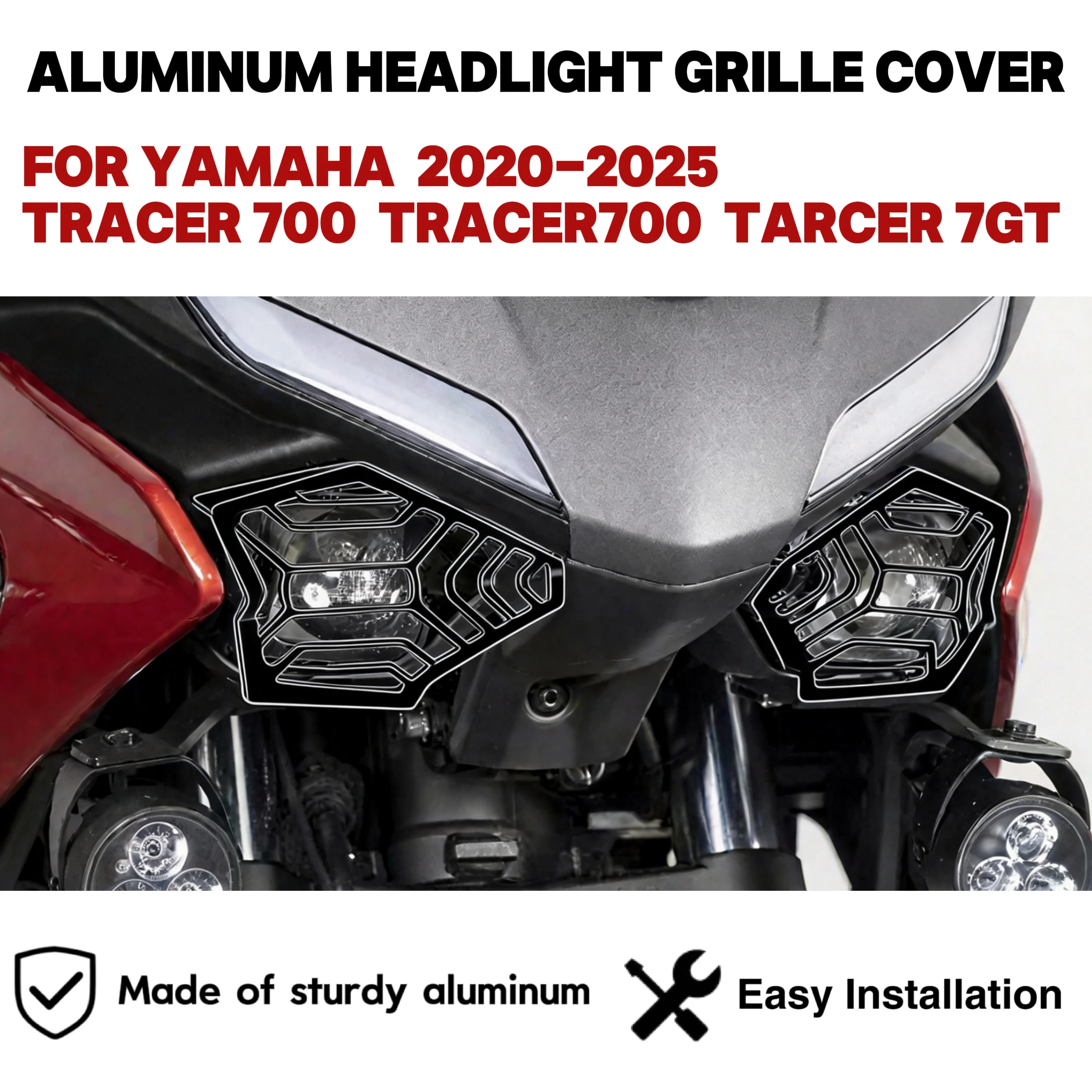 

for Yamaha TRACER 700 Tracer700 7GT 2020-2025 motorcycle headlight protective cover aluminum grille mesh cover