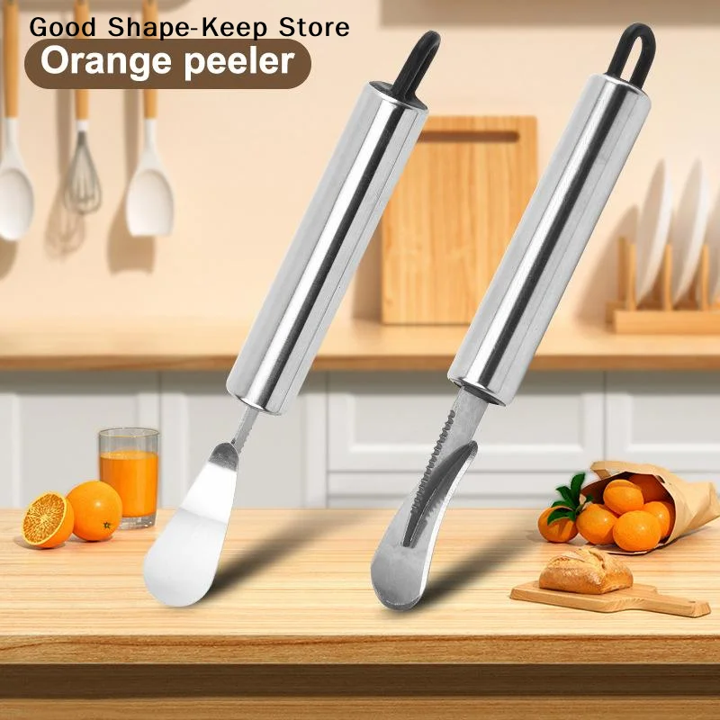 daily1PC Stainless Steel Orange Peeler Citrus Peeler Tool With Comfortable Handle Fruit Slicer Cutter Remover For Kitchen