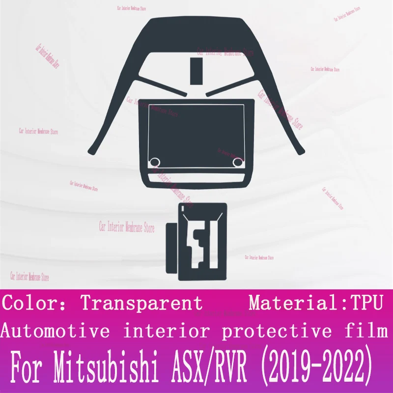 三菱-asx-rvr-2019-2022-車のインテリアセンターコンソール用透明-tpu-保護フィルム傷防止修理フィルム