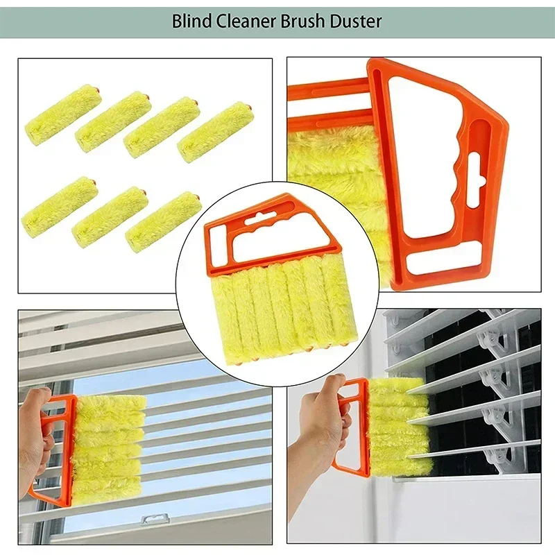 Window Cleaning Brush Microfiber Air Conditioner Cleaning Duster Cleaner Wash Venetian Blind Blade Cleaning Cloth Kitchen Tool