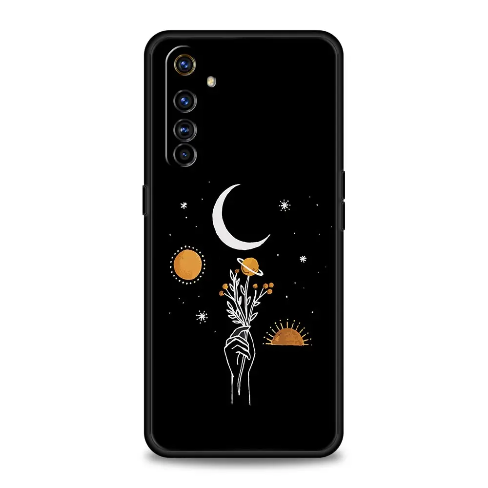 Phone Case For Realme 12 11 10 9 8 5G 7 GT5 GT3 GT2 Pro Plus C21 C11 C25 C35 GT Neo 2 3 3T 5 Cover Simplicity line Art sun moon image 3
