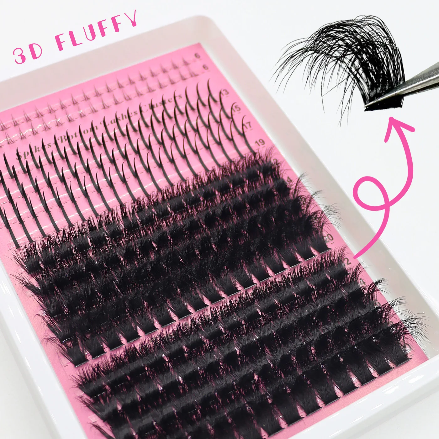 DIY European Spiky Cluster Lashes & Bottom Lashes  100D-200D Fluffy Stereo Mixed Styles  Eye Enlarging Individual Eyelashes
