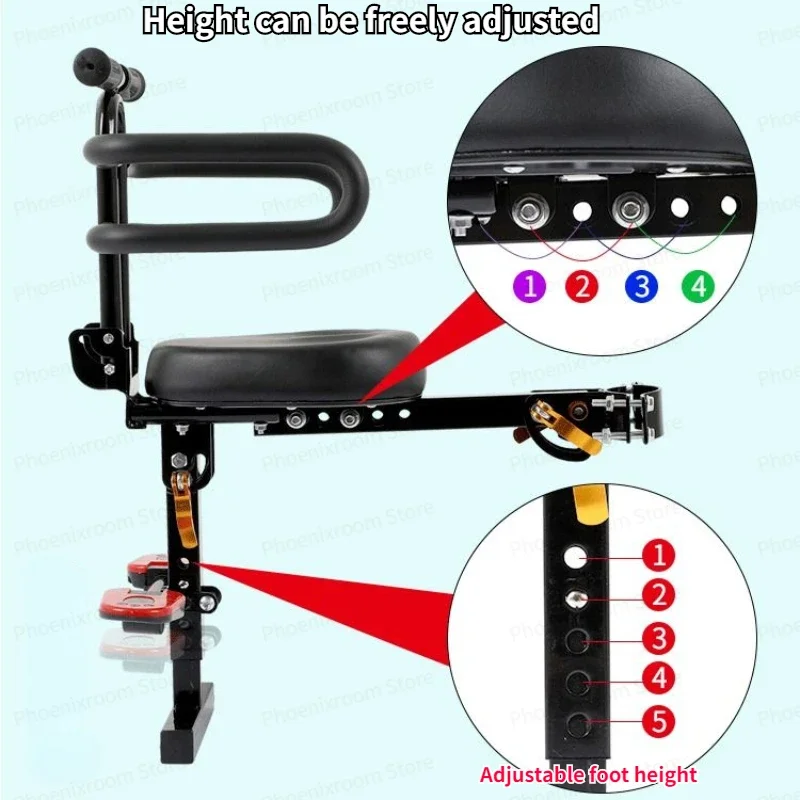 Electric Scooter Child Seat Widened and Thickened Cushion Adjustable Height Electric Vehicle Child Seat Scooter Accessories