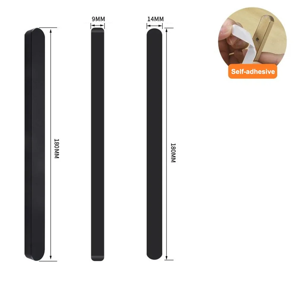 Self-adhesive Stick On Sliding Door Handles 7 Inch Punch-free Cabinet Handles Aluminium Alloy Multifunctional Adhesive Handles