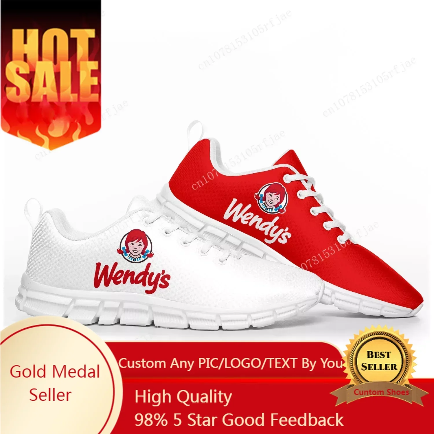 New Wendys Fast Food Restaurant Logo Sports Shoes Mens Womens   Customized Sneakers Shoes