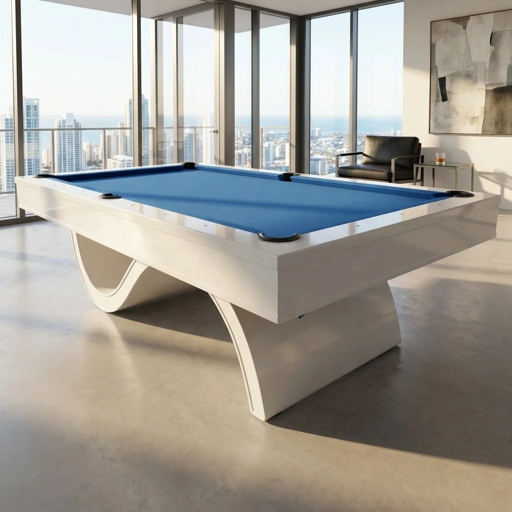 Patent Wave Base Solid Wood New Designs High-end Modern Style Luxury 9ft 8ft 7ft Pool Table for Club and Family