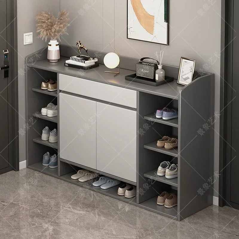 New Model Shoe Cabinet Storage And Storage Integrated Porch Narrow Cabinet Multi-layer Dust-proof Shoe Rack Against The Wall