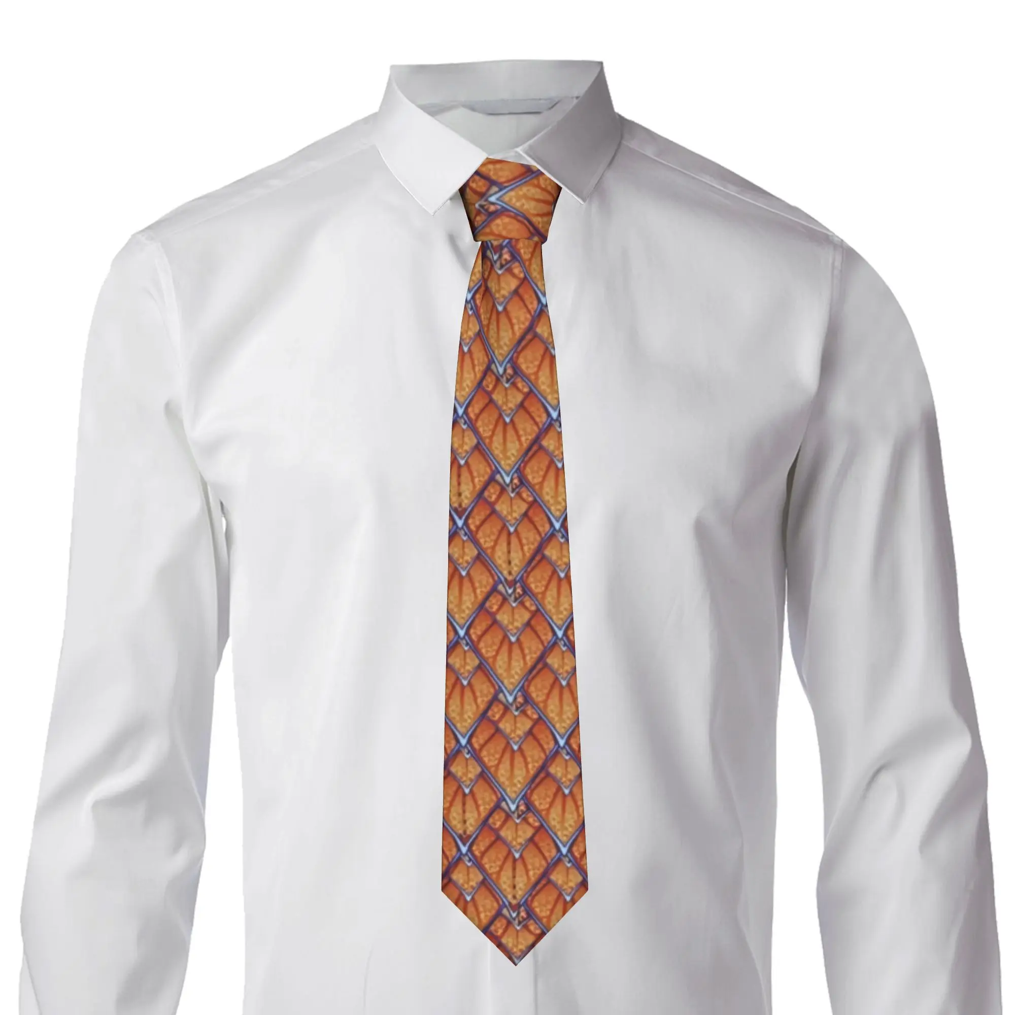Gauntlet Scales Dragon Fish  Tie Men's Formal Silk  Necktie for Party