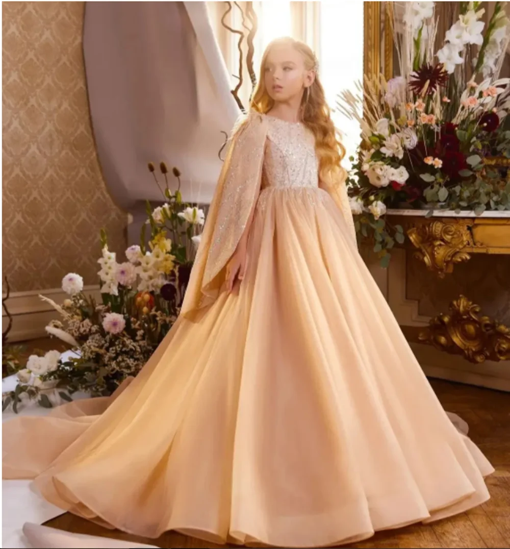 Flower Girl Dresses Party Dress Tulle Appliques Beading Kids Birthday Princess Dresses