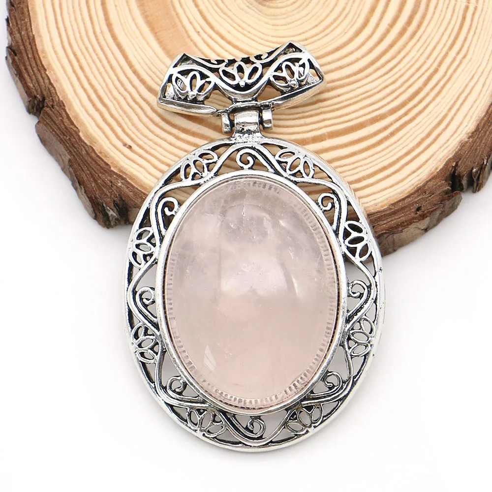 

Retro Natural Stone Agate Pendant Oval Shape Malachite Striped Agate Crystal Charm DIY Necklace Bracelet Handmade Gift Accessory