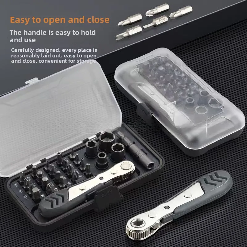 27-in-1 High Hardness Ratchet Screwdriver Kit, Multifunctional Manual Wrench Socket Combination, Household Maintenance Repair