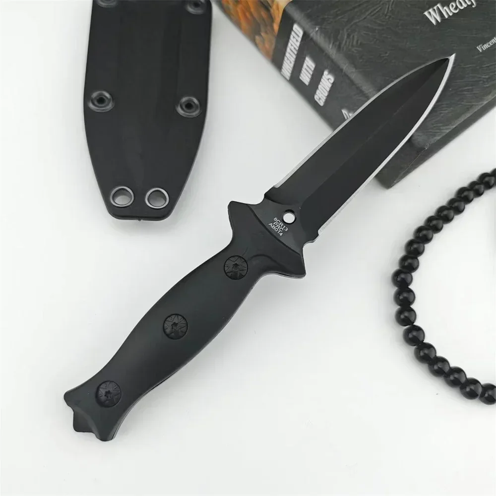 High Hardness Fixed Blade Knife Military Tactical Knife 440C Blade ABS Handle Outdoor EDC Survival Camping Hiking Hunting Tool