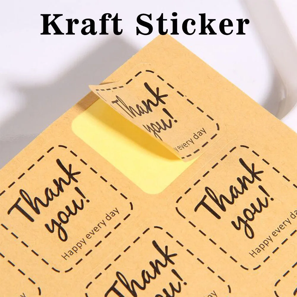 100pcs 7-10cm Custom Logo Sticker Print Personalized Design on Transparent Kraft Paper Adhesive Label Seal Sticker Waterproof