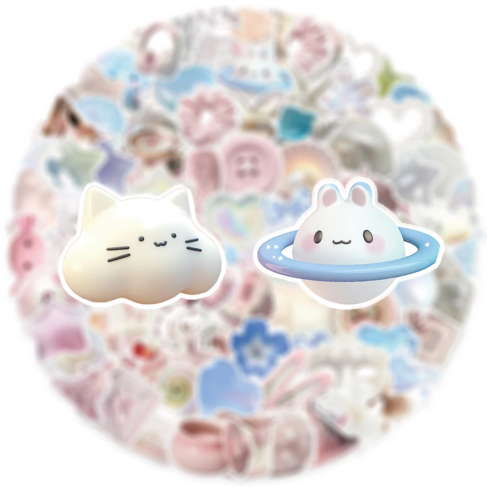 

10/30/50/100pcs Fantasy Blue Pink Ins Style Girl Stickers Cute Aesthetic Graffiti Sticker DIY Notebook Phone Guitar Decals Decor