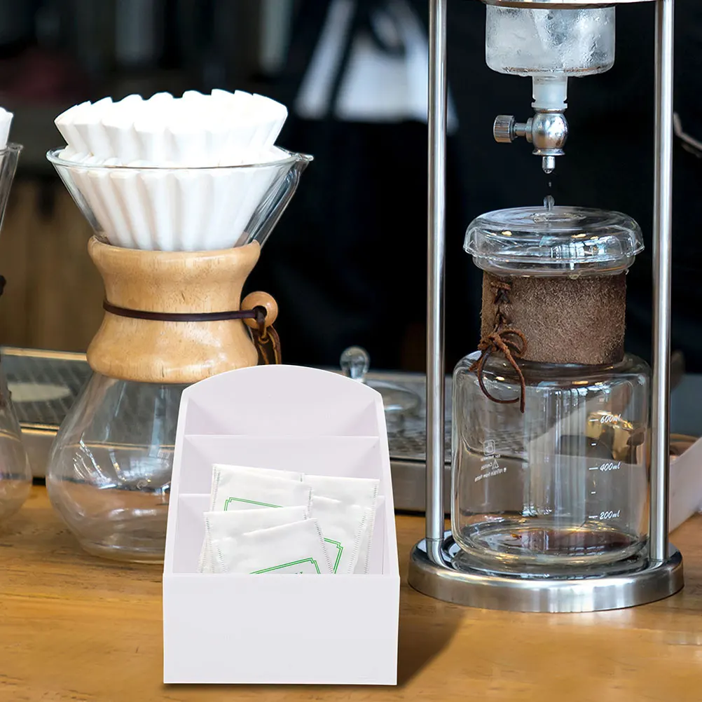 

2Pcs Acrylic Coffee Tea Organizer Storage Box for Counter Bags Candy Napkins Tea Bags Sugar Durability Portable