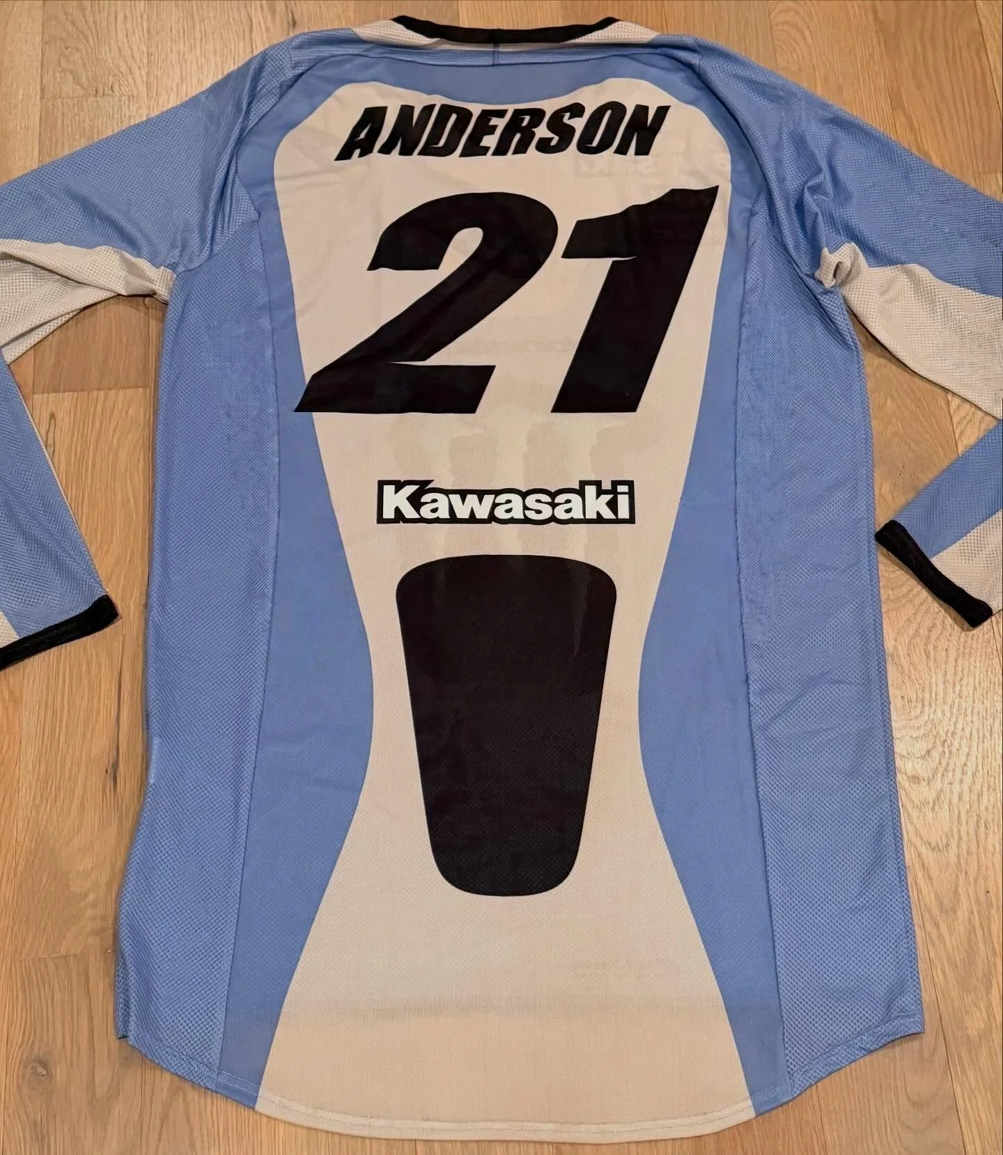 

Кавасаки # Мужская мотокроссовая футболка 21 ANDERSON: быстросохнущая, дышащая, для гонок, комфортная, для бездорожья, для летней езды