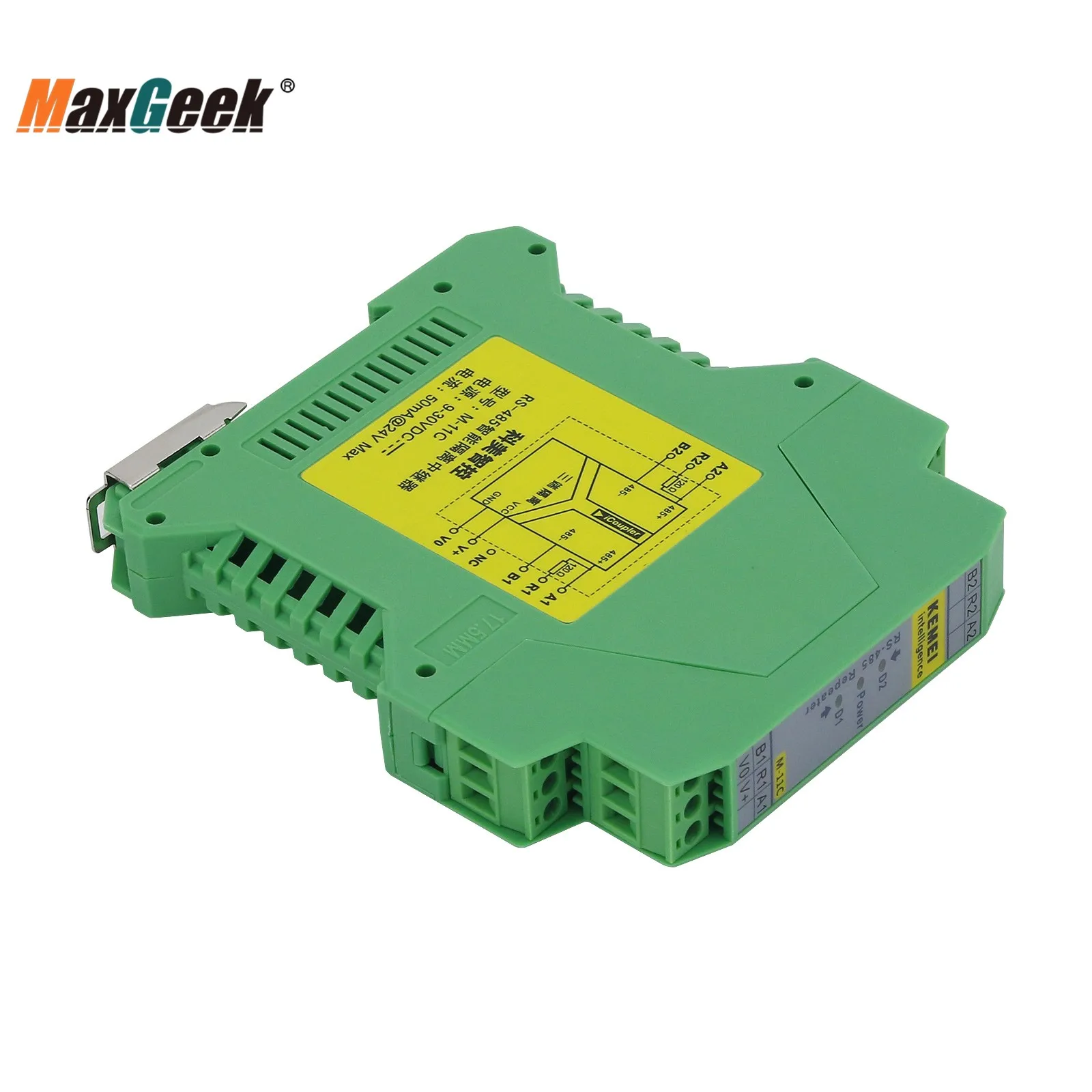 Maxgeek M-11C RS485 Repeater Module Industrial DIN Rail RS-485 Repeater with 1.5KV Isolation for 9-30VDC