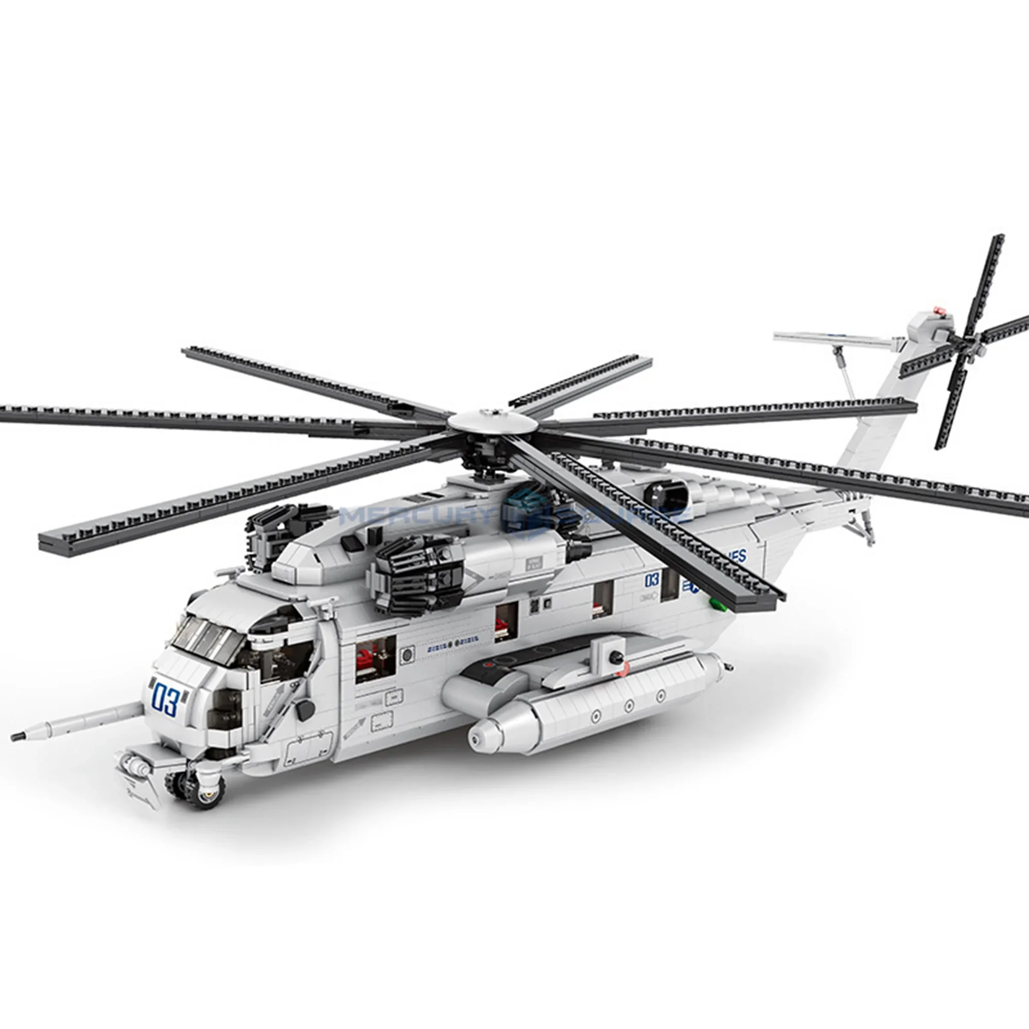 Schwertransport-Helikopter Bausteine MOC 33037 High-Tech Modernes Militärflugzeug-Modell Bausteine Mechanisches Flugzeug Desktop-Display Spielzeug Geschenk Ohne Box
