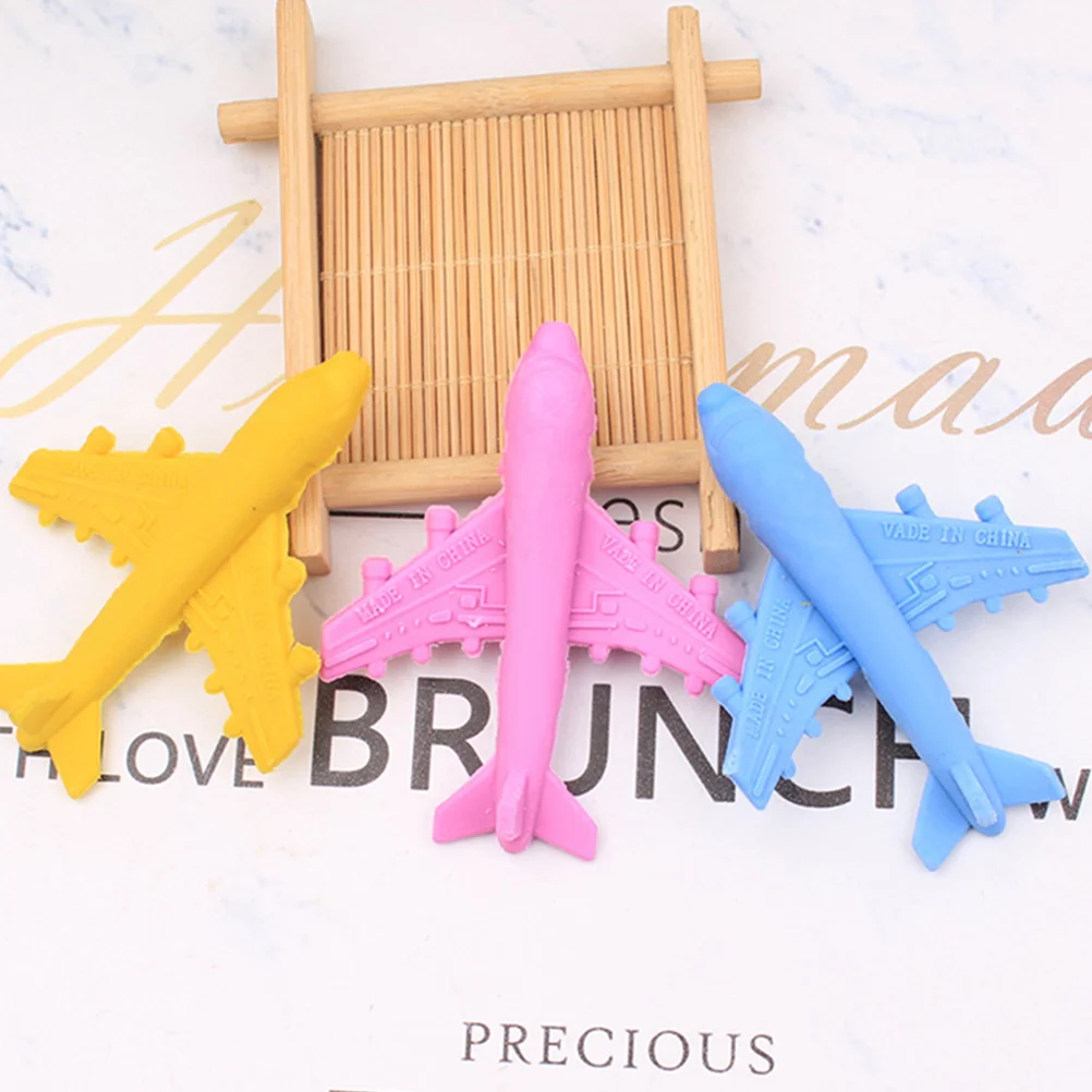 

18pcs Airplane Eraser Cute Stationery Supplies Random Colors Lightweight Fun Design for Kids Student Rewards Party Favors