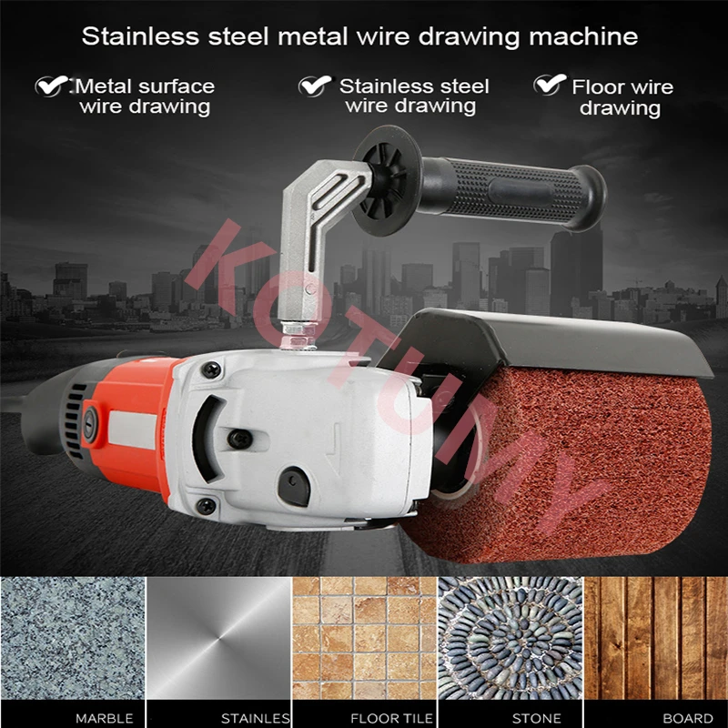 Handheld Metal Burnishing Machine 1400W 220V Electric Sander Polisher Wire Drawing Machine For Wood Stainless Steel Polishing