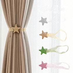 1Pcs Magnetic New Pentagram Curtain Tie Rope tieback Accessoires Backs Holdbacks Buckle Clips Hook Holder Home Decor Curtain Rin