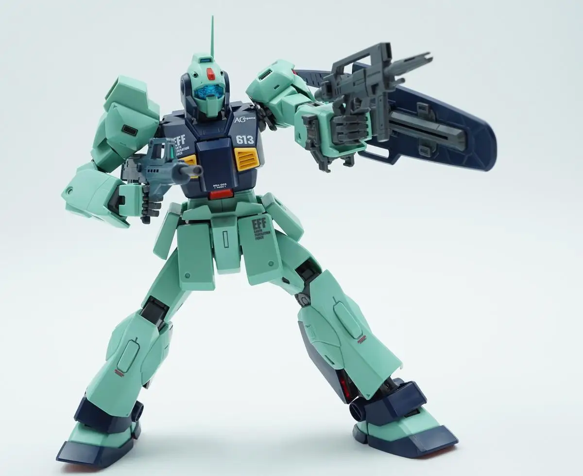 Bandai Original MODELL KIT MG MSA-003 NEMO EINHORN FARBE Ver Anime Action Figure Montage Modell Spielzeug Sammeln Modell Ornamente