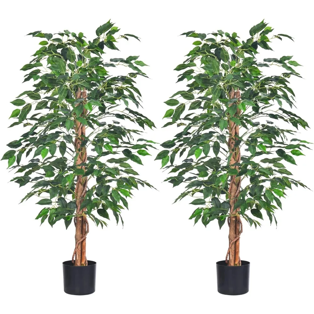 

Artificial Ficus Tree, Fake Plants with Sturdy Plastic Nursery Pot,Faux Ficus Trees ，Outdoor Decoration