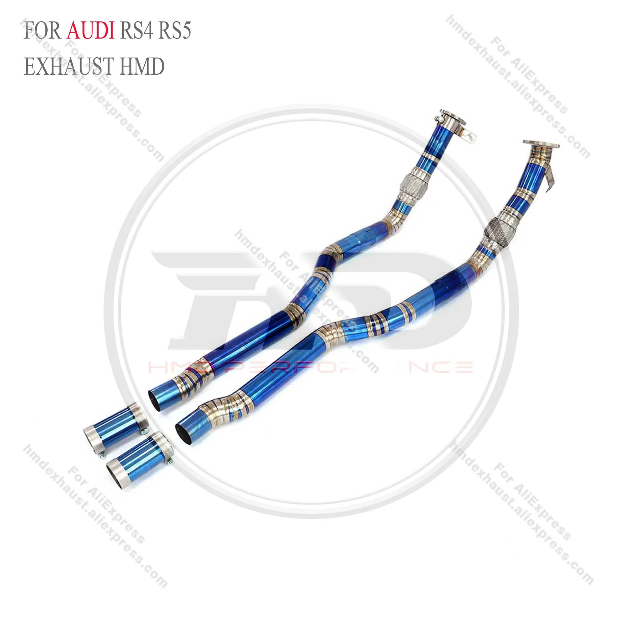 HMD Titanium Exhaust System Performance Resonant tube for AUDI RS4 RS5 4.2